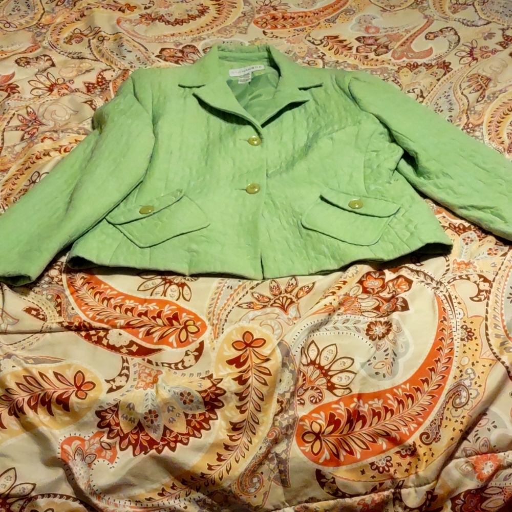 Mint green quilted jacket